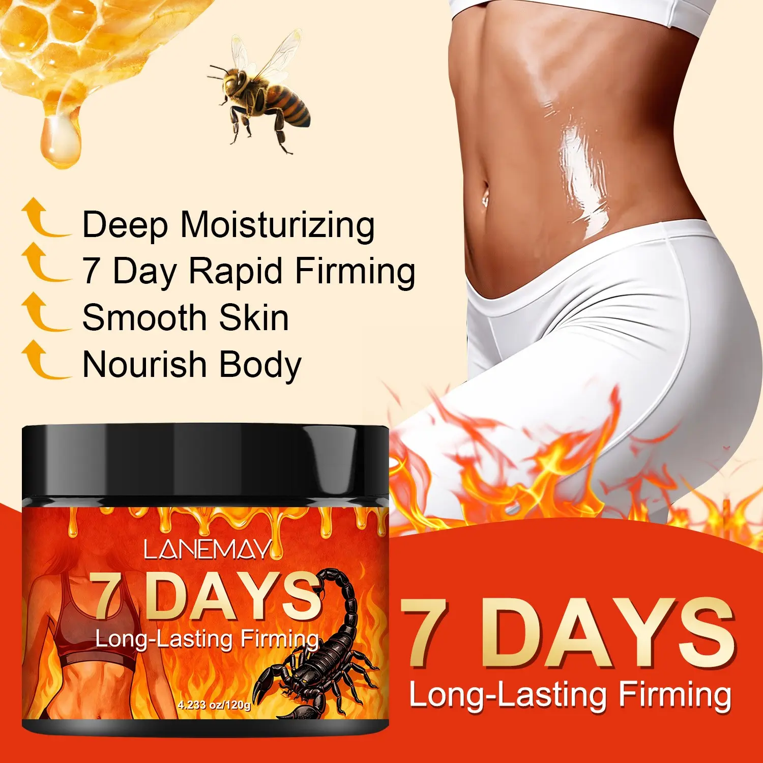Summer Bestseller 7-Day Hydrating Firming Cream, Glycerin Moisturizing Nourishing Tightening Lifting Balm for Abdomen, Chest, Butt, Arms, Unisex Body Sculpting Care Cream Moisturizer