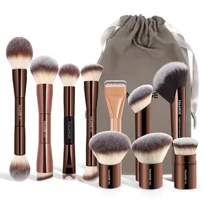 MAANGE 10pcs Professional Makeup Brushes with Makeup Holder Set, Makeup Brushes Set, Trending Makeup Supplies, Victoria Beckham Makeup Product Eyeshadow Brushes, Eyeshadow Brush, Soft Makeup Brushes Set,Cosmetics, Glam, Brown