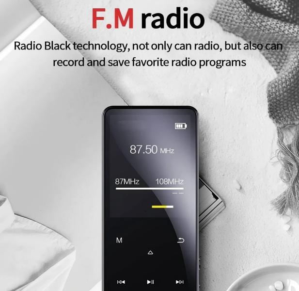 Portable Bluetooth 5.0 MP3 Player, Mini Music Player with Speaker, FM Radio, Voice Recorder, Perfect Gift for Kids, Students, Sport & Daily Use