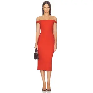 Amanda Uprichard Nico Midi Dress in Chili