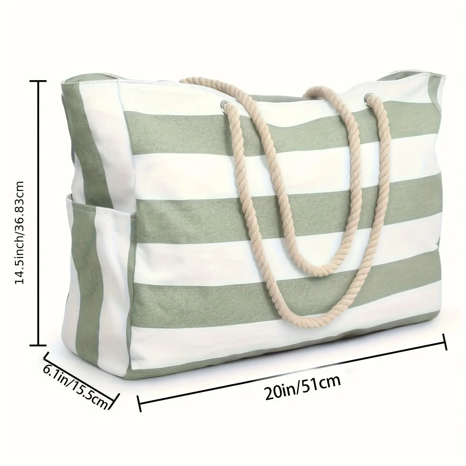 Women's Large Waterproof Beach Bag, Zipper Closure Sandproof Swimming Pool Bag, Durable Handbag for Summer Essentials, Fabric Tote Bag