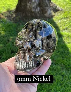 Epoxy Resin Bullet Skull | Gift for Him | Skull Decoration | Desk Decor | man cave gift | Valentines Day | Father’s Day | Paperweight