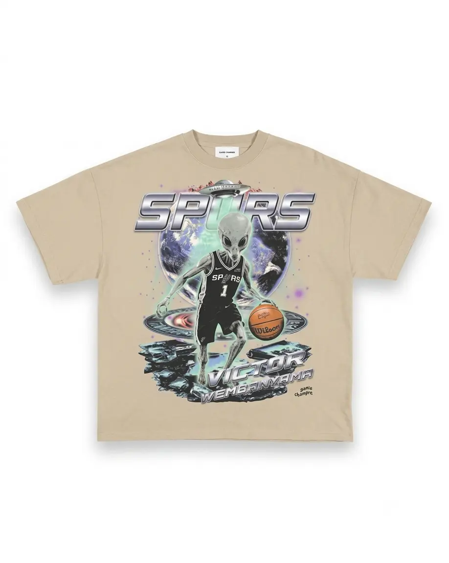 Youth & Adult Vintage Victor Wembanyama Alien Wemby Graphic Tee, Soft Cotton Unisex T-Shirt, Retro Inspired Shirt,  Fan Graphic Tee, Vintage Streetwear, Casual Everyday Apparel, Gift for Him or Her
