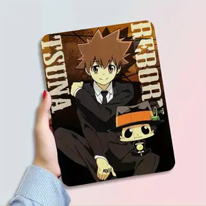 HITMAN REBORN Protective Case for iPad, built-in pen holder, suitable for iPad 9.7/ 10.2/ 10.9/ 12.9/ Pro 11/ 10 generations - lightweight, anti-slip, scratch-resistant, foldable design, cute illustrations, durable TPU material, cute Case for iPad