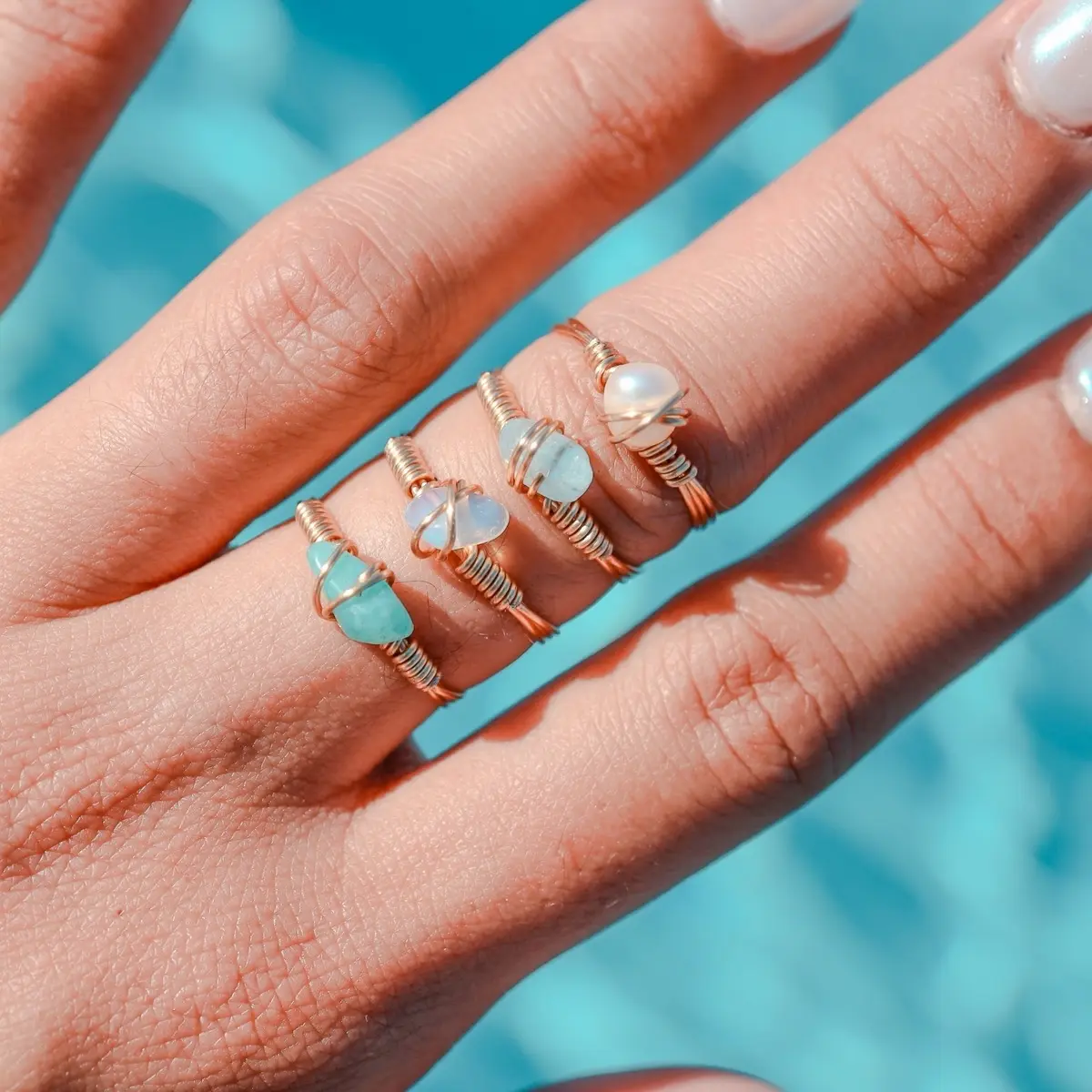 Crystal Rings | Wire wrapped chip rings