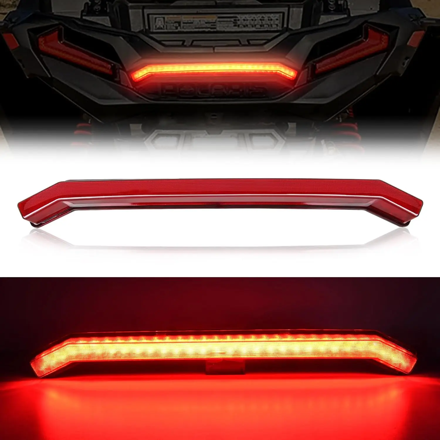 Nilight 1pc Red Lens Durable Center LED Tail Light - UTV Rear Brake Light, Plug & Play, Waterproof IP67 LED Source, 0.15A High Beam, Polaris Fit for RZR XP 1000 Turbo, Sportsman 1000 XP Accessories (2019-2023)