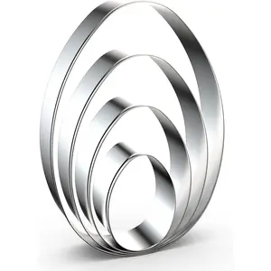 Large Egg Cookie Cutter Set in Different Sizes - 5 Inch, 4 Inch, 3 Inch, 2 Inch - 4 Piece - Stainelss Steel
