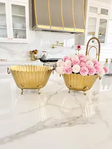 Gold Footed Metal Planter (Two Sizes)