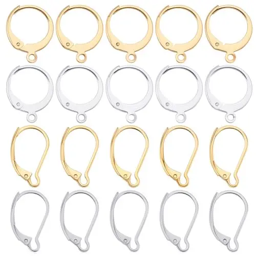 1 Box 80pcs Stainless Steel Leverbacks M