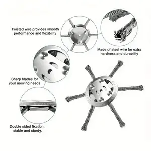 Durable Steel Wire Weed Trimmer Blade, Garden Tool Replacement Head, Non-Breakable Lawn Mower Cutter, Ideal for Weeding Machines