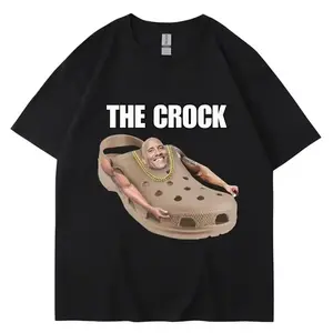 The Crock Dwayne-Johnson Funny Meme T Shirt Women Jokes Humor Summer T-shirt Oversized Casual Clothes Male Streetwear