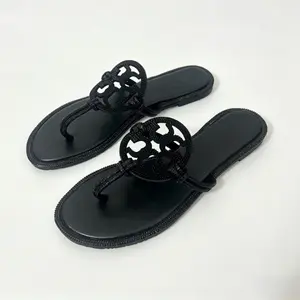 Women's Rhinestone Decor Flip Flops, Dressy Flat Thong Sandals, Non-Slip Casual Summer Beach Slides, Luxury Fashion Comfortable Open Toe Slide Sandals for Daily Wear Vacation Party