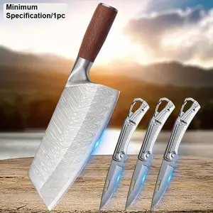 1/3/4PCS Stainless Steel Vegetable Chopper Multipurpose Chef Knife Sharp Folding Camping Cooking Beef Cutting Knife Unique