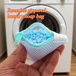 1pc Reusable Zipper Multifunctional Laundry Soap Bag, Mesh Laundry Bag, Random Color, Compatible with Spice Beads, Machine Washable, Suitable for Delicate Clothes, Perfect Gift for Easter, Father's Day, Mother's Day, Thanksgiving, and Birthdays.
