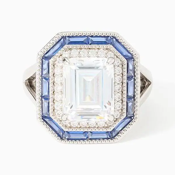 Radiance by Absolute™ Marysol Patton Emerald-Cut Sapphire-Color Ring