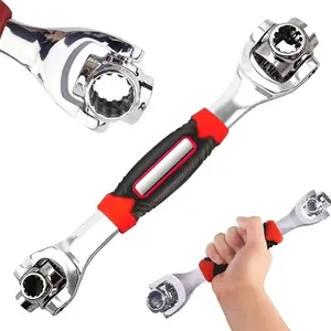 52 in 1 Universal Socket Wrench, Stainless Steel Professional Multifunction Wrench Tool with 360 Degree Rotating Head, Home and Car Repair Tool