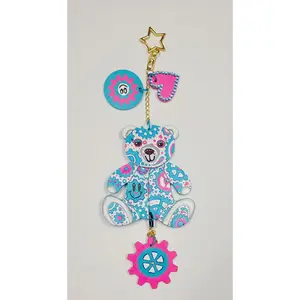 Handpainted GEAR BEAR Joy Girls Backpack Charm