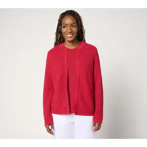 by Stacy London Basket Weave Cardigan with Lurex