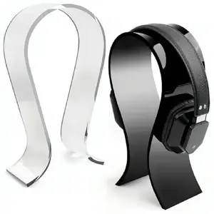 U Acrylic Gaming Headset Holder, Gaming Headset Holder, Headset Holder Accessory Gaming Accessory for Headset Accessory Holder, Gaming TV, Desk, Office, Bedroom, Gaming Room Stylish Desktop Headset Holder, Display Stand (Black, White)