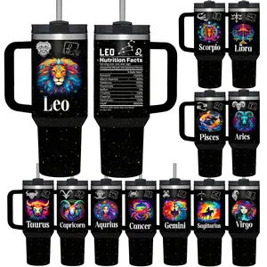 1pcs 40oz (1180ml) Chinese Zodiac Tumbler, Astrology Coffee Mug, Constellation Travel Cup, Zodiac & Horoscope Gift for Men and Women. Ideal for birthday, Christmas, Mother’s Day, Valentine’s Day. Double wall vacuum insulated stainless steel tumbler, perfe