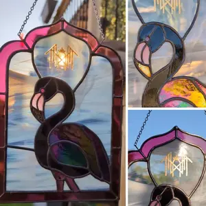 Sleep Token Pink Smoke Flamingo Suncatcher Window Hanging Acrylic Window Decor For Home