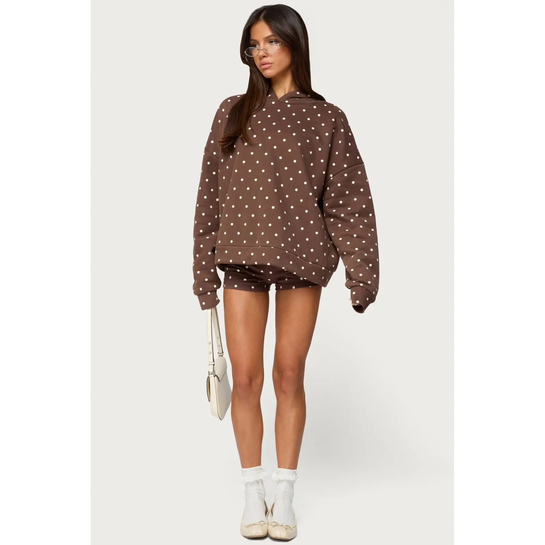 Chelsie Polka Dot Foldover Shorts Chelsie Polka Dot Foldover Shorts