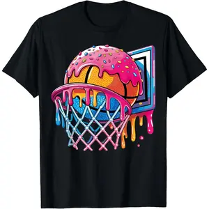 Basketball Player Ice Cream Basketball Hoop Drip T-Shirt