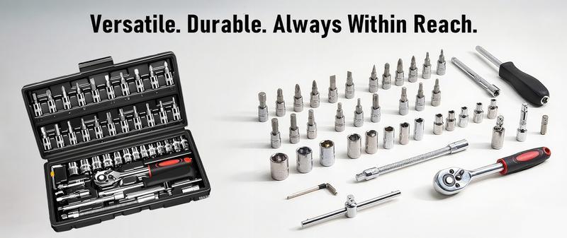 46pcs Car Repair Machinery Tools Set, Household Machinery Tools, Socket Wrench Diy Repair Tool Kit, Ratchet Screwdriver Compatible with Car Repair & Bicycle Repair, Hardware Toolbox Compatible with Auto Repairing & Household, Christmas Gift for Husband 46pcs Car Repair Machinery Tools Set, Household Machinery Tools, Socket Wrench Diy Repair Tool Kit, Ratchet Screwdriver Compatible with Car Repair & Bicycle Repair, Hardware Toolbox Compatible with Auto Repairing & Household, Christmas Gift for Husband