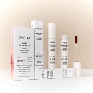 DAERA Kang De Selfe Lip, Peel-Off Lip Liner stain & inner tint set, Korean Anti-Aging Lip Care, Long-Lasting, Smudge-Proof, Transfer-Proof, Hydrating with Peptides & Ceramides