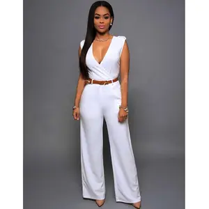 SERENZY Women's Fashion Jumpsuit Siamese Pants - Plain Sleeveless Minimalist Style Below Ankle Length All Seasons Polyester Cotton Spandex