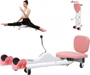 Leg Stretcher Split Machine for Flexibility, Foldable Stretching Machine Adjustable Split Trainer with 330LBS Capacity 6-Size Adjustments Silent Wheels for Dance Gymnastics Training Equipment Pink