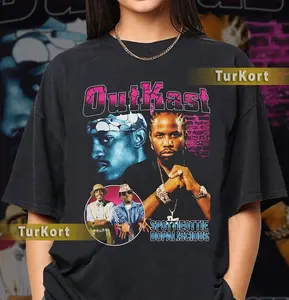 OutKast Shirt bootleg, OutKast Tee Shirt, OutKast T shirt, OutKast clothing casual OutKast Tee, Andre 3000 Classic T-shirt, Outkast Unisex Shirt, Big Boi Shirt, rapper Tees, music, New Blue Sun, hiphop Cotton Casual Fashion Menswear Retro Streetwear Top