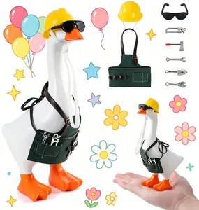 7 inch Desk Goose Outfits, Mini Desktop Goose Clothes Desk Goose Accessories Set for Magnetic Goose Statue