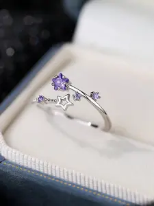Open Ring Ceiling Artificial Zircon Star Ring, Unique Design, Sparkling Finger Accessory, Perfect Gift and Self-Wear, Artificial Zircon Rings