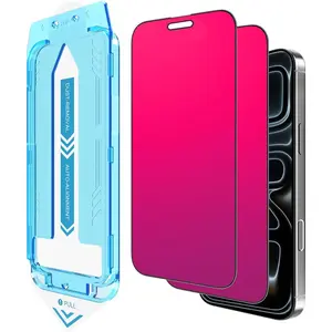 for  16 Pro Max  Screen Protector, 2 Packs Gradient Color Tempered Glass, Bubble Free, Easy Installation, Auto Dust-Elimination, Anti Blue Light