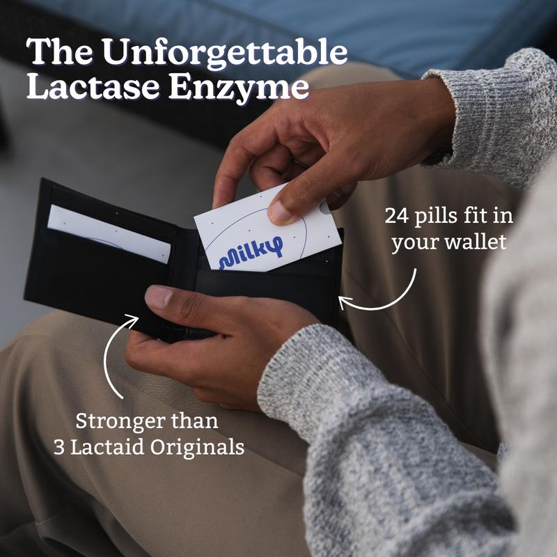 Milky Card - Premium Lactase Enzyme Supplement for Lactose Intolerance - Dairy Relief