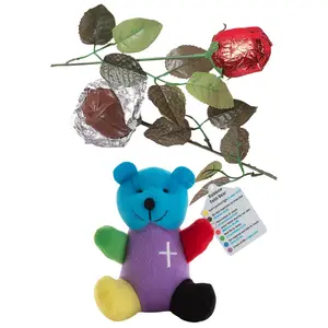 Prayer Bear & Chocolate Rose Gift Kit for 12 – 24 Pc.