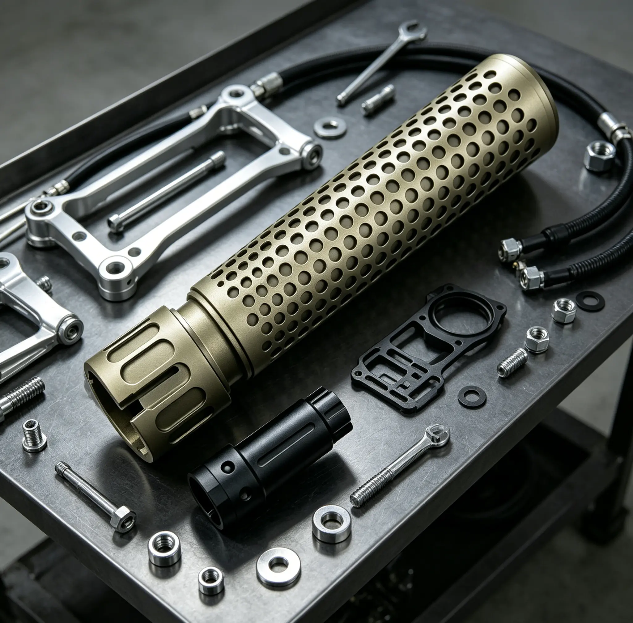 QDC Sand Color Perforated Cylinder Auto Replacement Part, Vehicle Chassis Modification Hardware Accessories