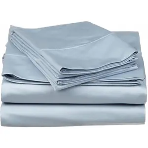 530 Thread Count Egyptian Cotton Split King Sheet Set Solid Light Blue