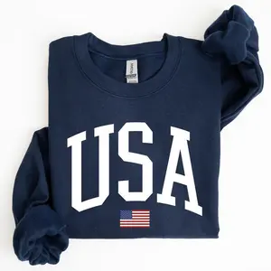 USA Patriotic Flag Crewneck Sweater C Women's 4th of July Sweatshirt, Perfect for Celebrating America in Style!
