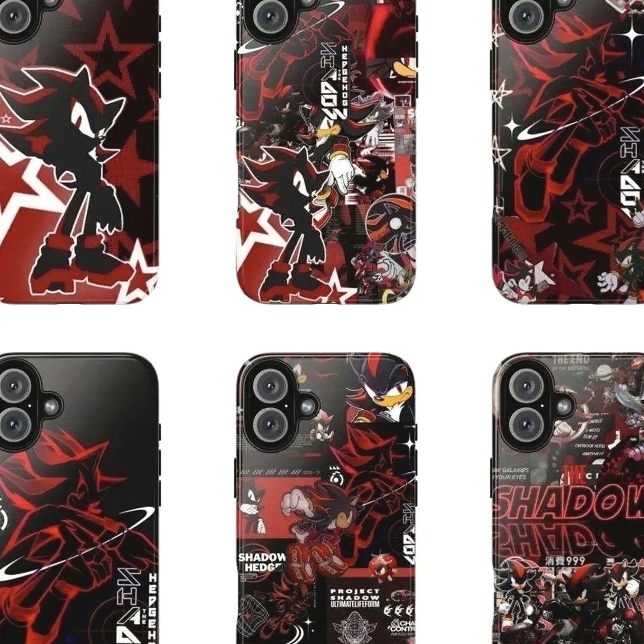 6 Styles Shadow the Hedgehog Electroplated Touch Phonecase, Gifts for Fans, for iPhone 17 16 15 14 13 12 11 & Samsung S25 24 23 22 21, Trending 25  T