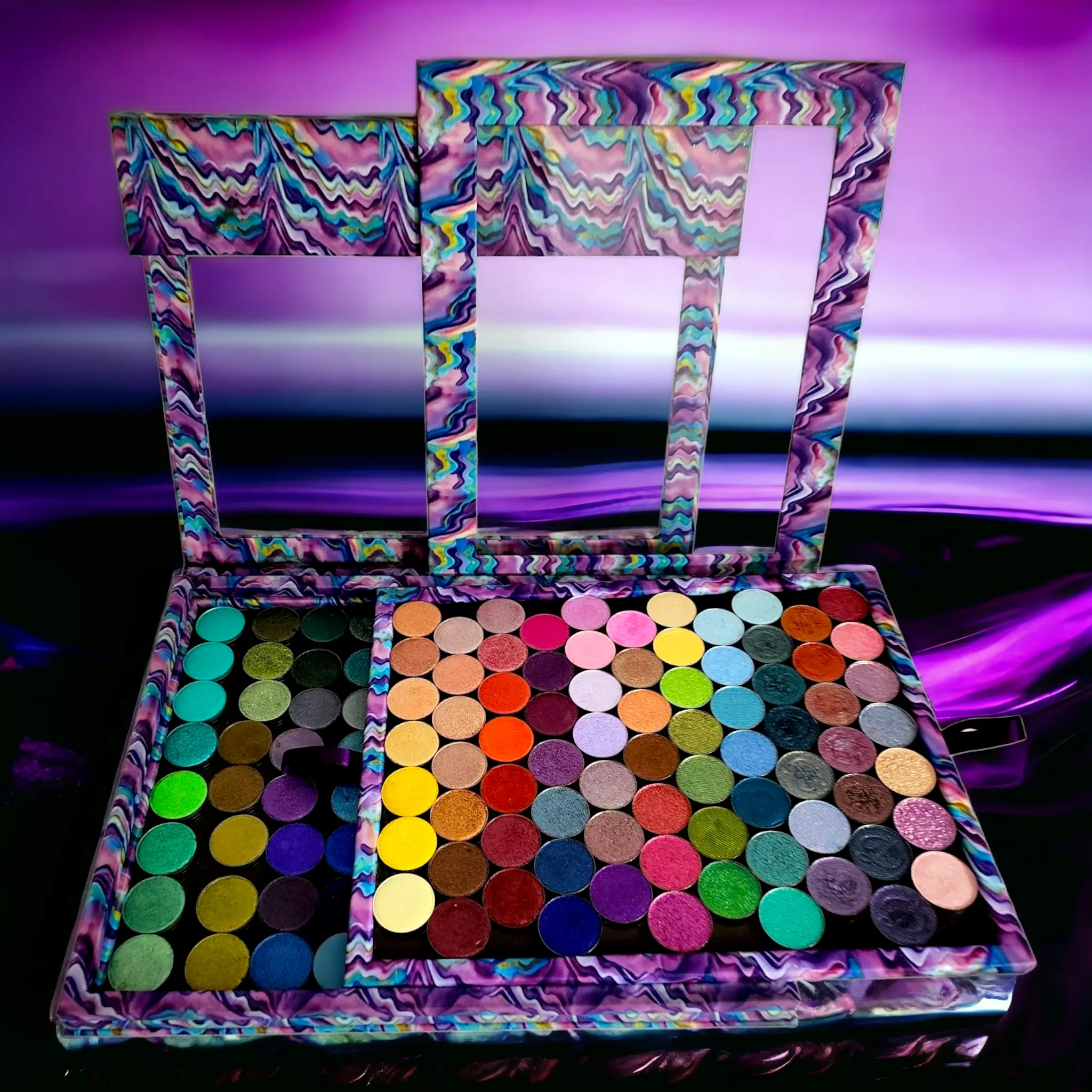 Shadow Keeper Duette:  2 in 1 Magnetic Palette combo: SK Portfolio & SK Versa - Holds 163 pans!