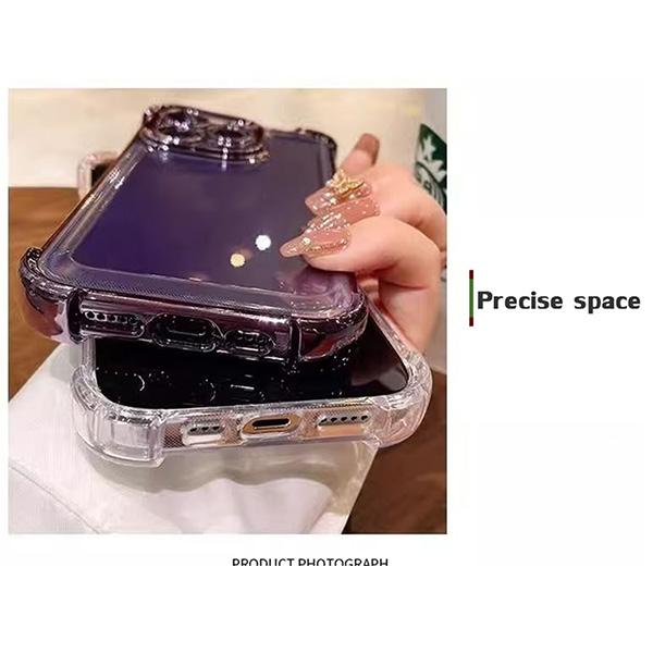 Cherry leopard print bow pattern four-corner shockproof transparent electroplated protective phone case for iPhone 17 Pro Max 16 15 14 Plus 13 12 11 XR XS Air,Simple and stylish camera Protection DurablePhone Case