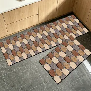 Silica Gel Kitchen Mat, Stone Pattern, Anti-Slip, Durable, Comfortable, 3.5mm Thick, Customizable Size, Ideal for Kitchen, Bathroom, Entryway
