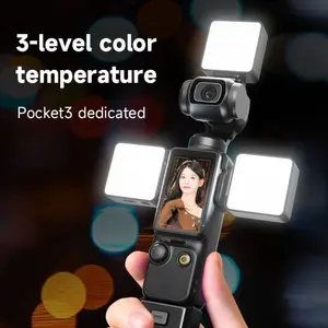 Magnetic LED Fill Light for DJI Osmo Pocket 3, Rechargeable Mini Video Light for Vlogging, Pocket Camera Lighting