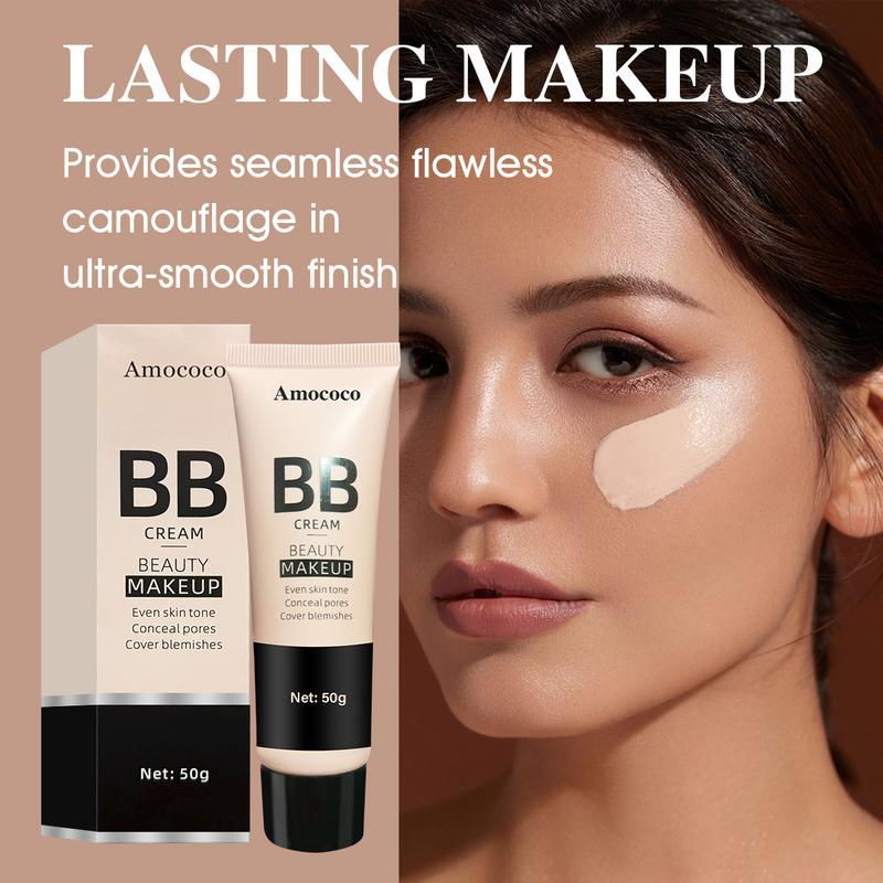 Amococo Hydrate BB Cream Full-Coverage Foundation & Concealer - 50g, Color Correcting, Moisturizing, Waterproof, Even Skin Tone Makeup Moisturizer - Cosmetic