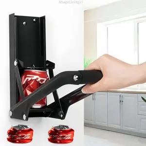 16 oz Metal Aluminum Can Crusher, Wall Mounted Heavy Duty Smasher for Aluminum Seltzer, Soda, Beer Cans And Bottles for Recycling, Gadgets for HomeASageLiving27