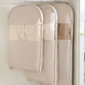 Clothes Dust Cover, 3 Counts/set Zipper Clothes Dust Cover with Clear Window, Garment Bags for Hanging Clothes with Zipper and Visible Transparent Window, Household Dust Cover