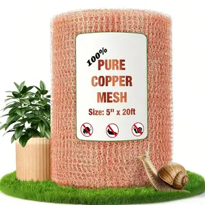 Copper Mesh Roll 5" x 20FT - 100% Pure - Rustproof Rodent, Copper Wool Garden & Hole Filler Kit - Durable Fireproof Fabric Wire Mesh for Unwanted Guests