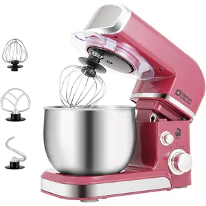Stand Mixer,3.2Qt Small Electric Food Mixer,6 Speeds Portable Lightweight Kitchen Mixer for Daily Use with Egg Whisk,Dough Hook,Flat Beater (Purplish-red)